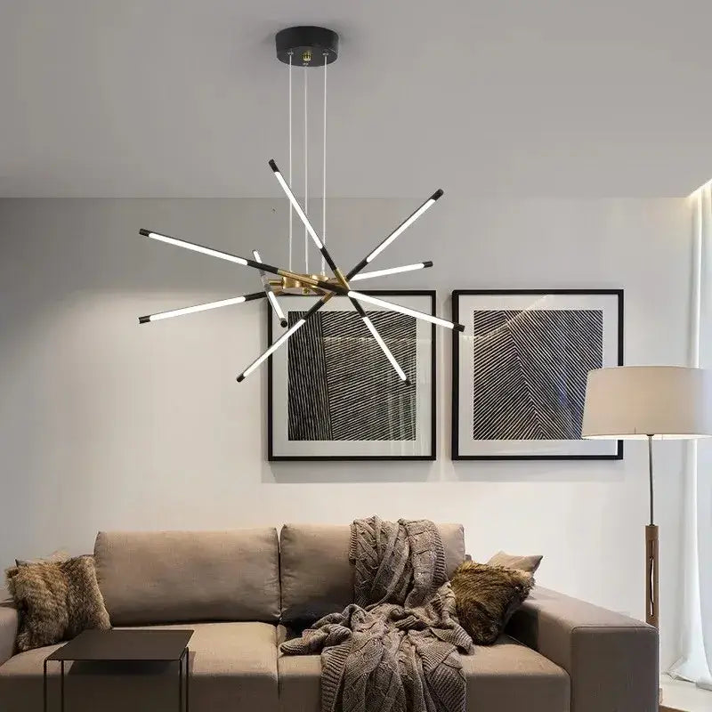 DecorBites™ Nordic Geometry LED Chandelier with Remote Control
