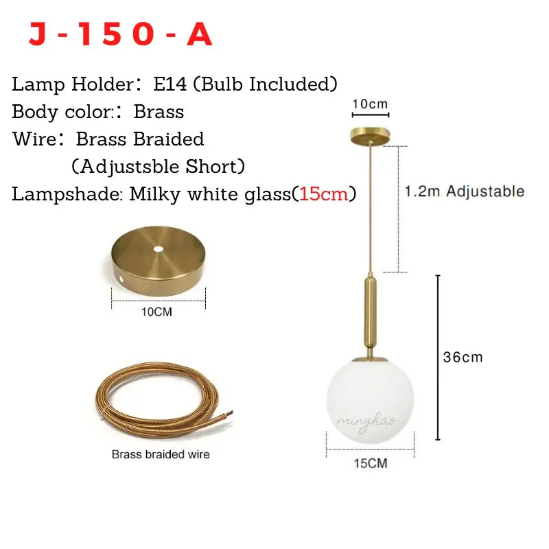 DecorBites™ Nordic Glass Ball Pendant Light - Modern Decor