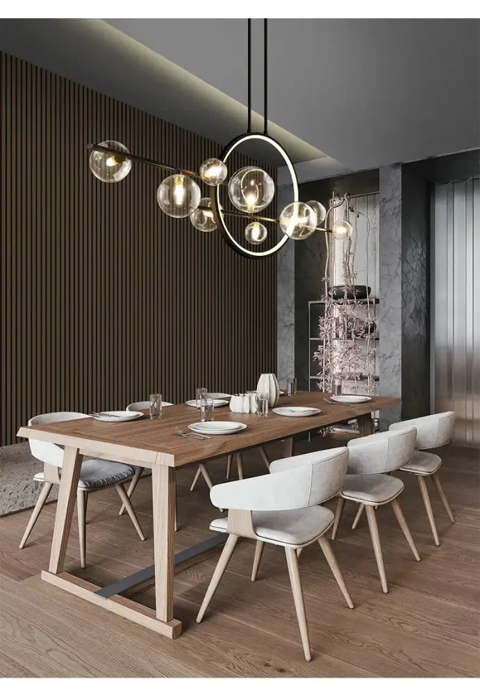 DecorBites™ Nordic Glass Bubble LED Chandelier - Black