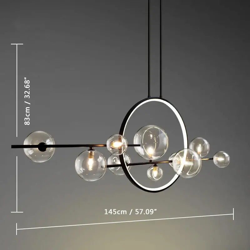 DecorBites™ Nordic Glass Bubble LED Chandelier - Black
