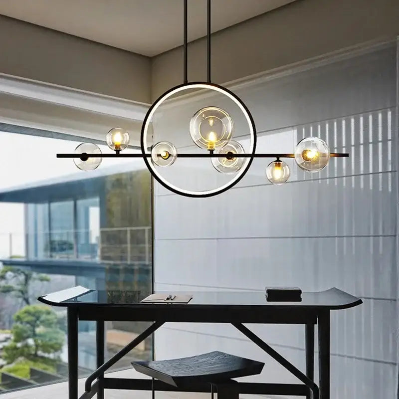 DecorBites™ Nordic Glass Bubble LED Chandelier - Black