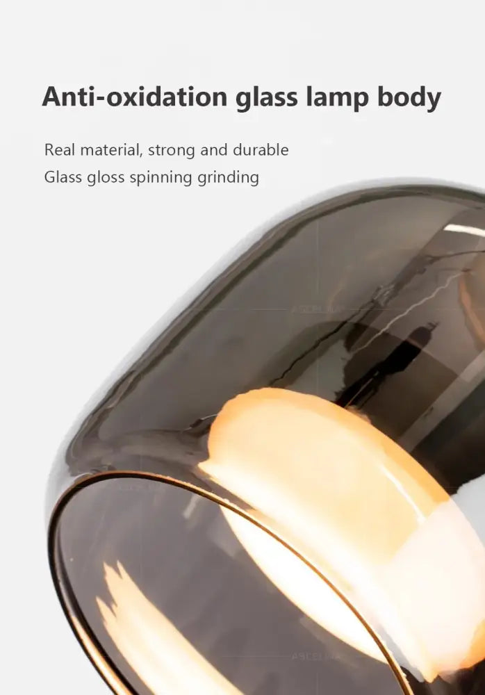 Decorbites™ nordic glass led pendant chandelier with sleek dark-tinted glass body and glossy finish