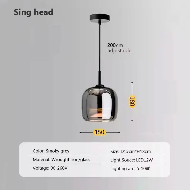 DecorBites™ Nordic Glass LED Pendant Chandelier - Modern, Luxury
