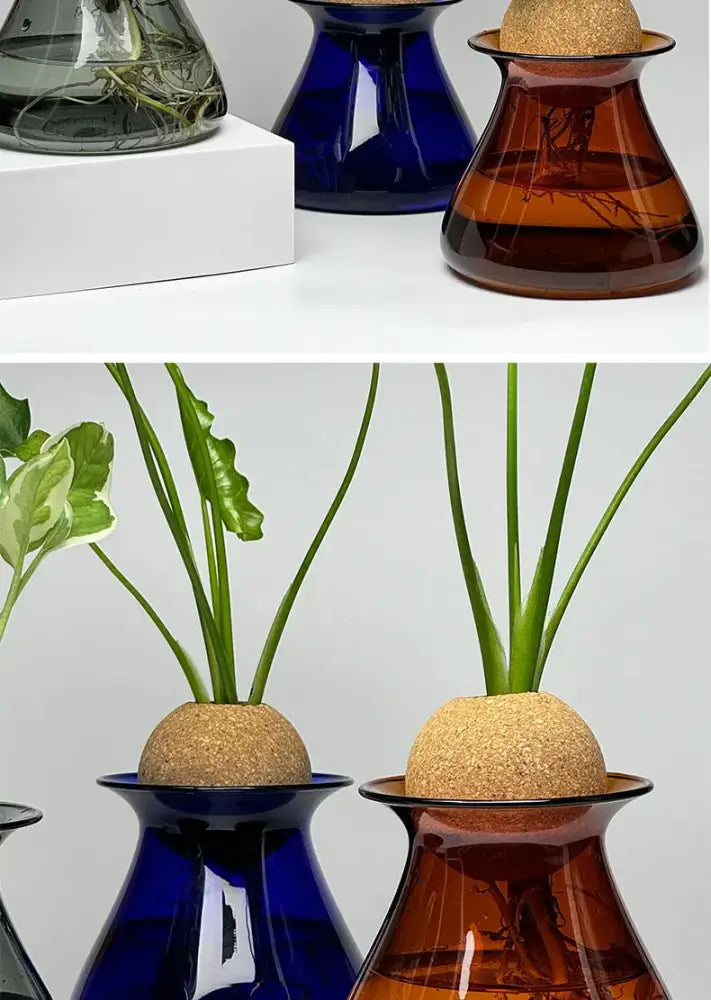 DecorBites™ Nordic Glass Vase for Home Decor - Small Transparent Vase