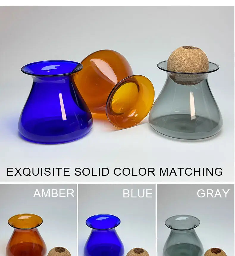DecorBites™ Nordic Glass Vase for Home Decor - Small Transparent Vase
