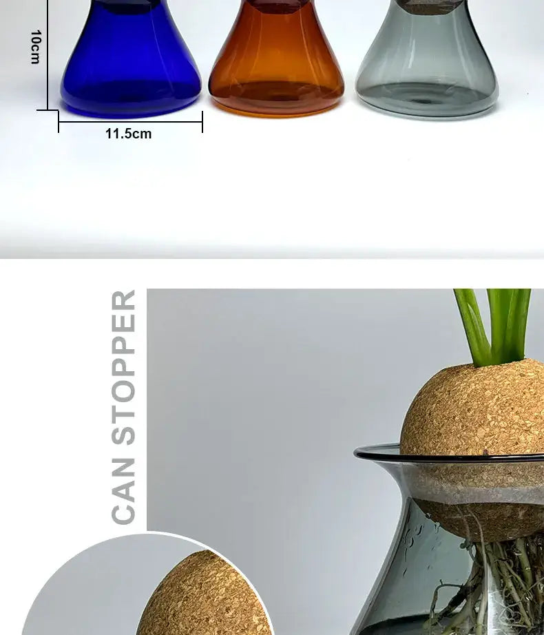 DecorBites™ Nordic Glass Vase for Home Decor - Small Transparent Vase