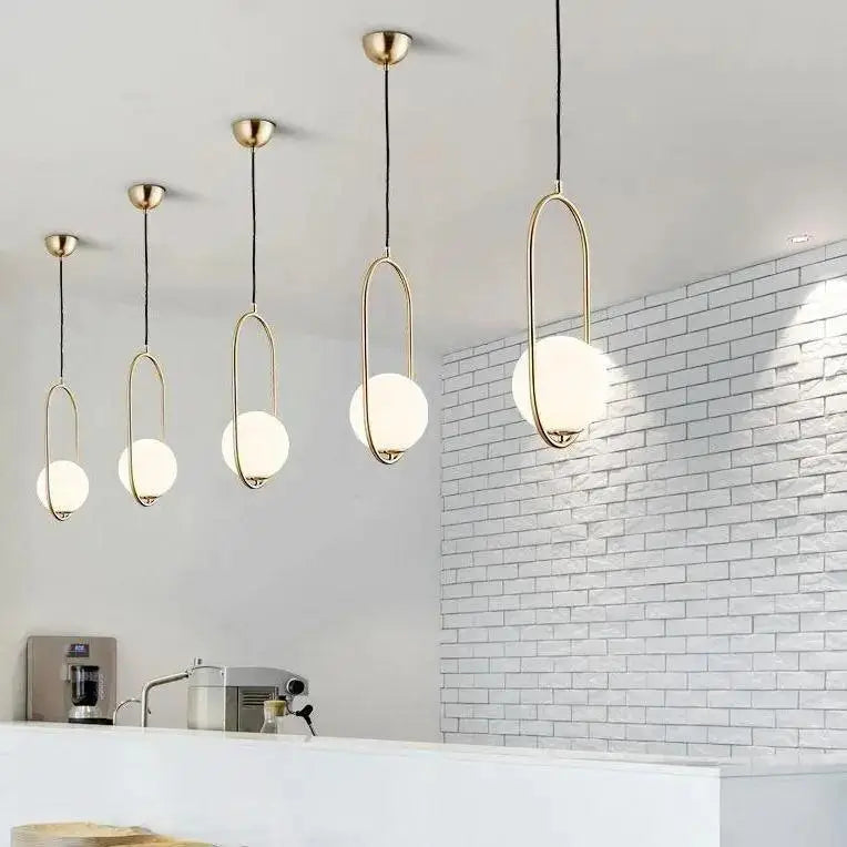 DecorBites™ Nordic Gold Pendant Light with Glass Shade