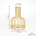 DecorBites™ Nordic Iron Golden Hydroponic Vase with Dried Flowers