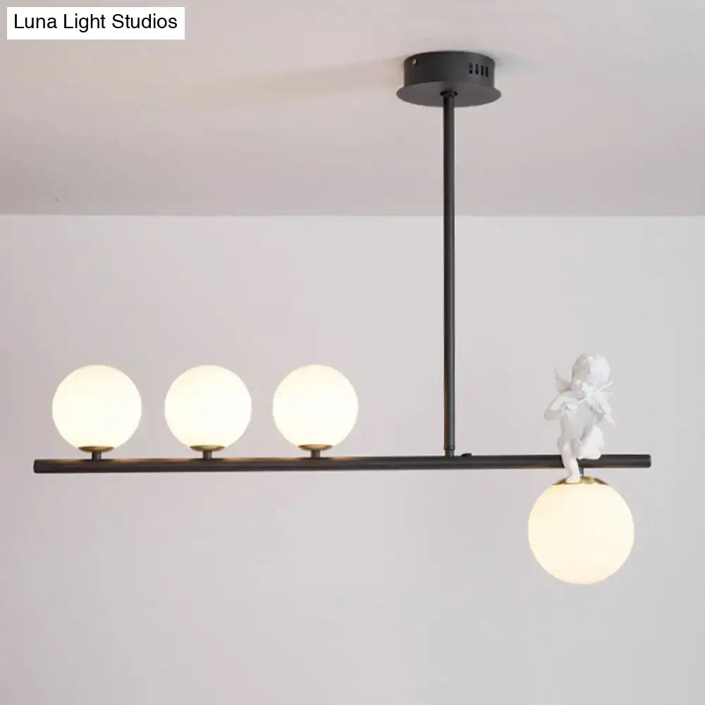 DecorBites™ Nordic Island Angel Pendant Light with Opal Glass Shade