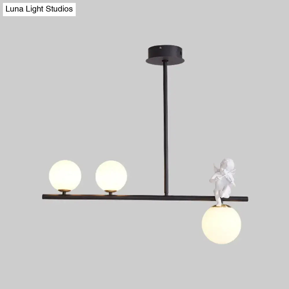 DecorBites™ Nordic Island Angel Pendant Light with Opal Glass Shade