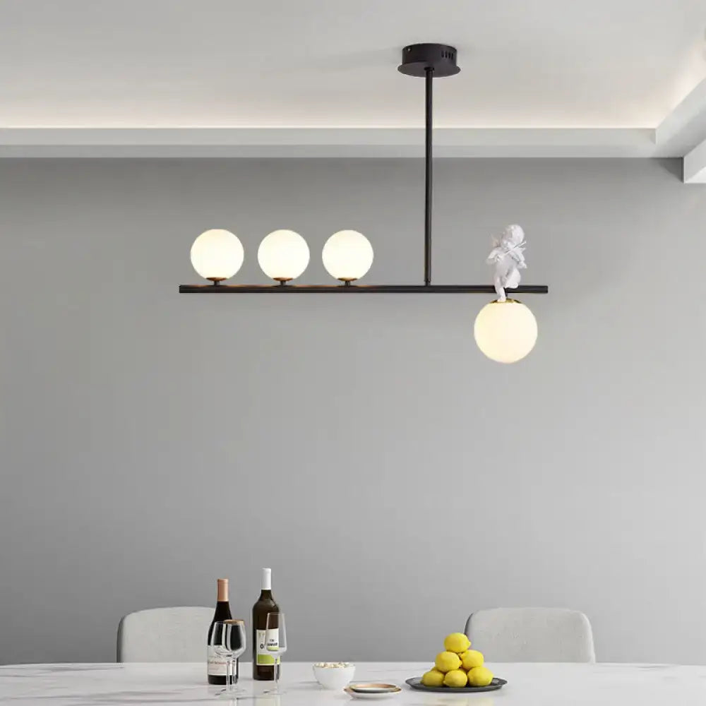 DecorBites™ Nordic Island Angel Pendant Light with Opal Glass Shade