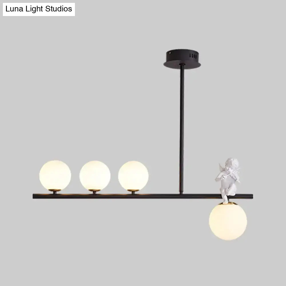 DecorBites™ Nordic Island Angel Pendant Light with Opal Glass Shade