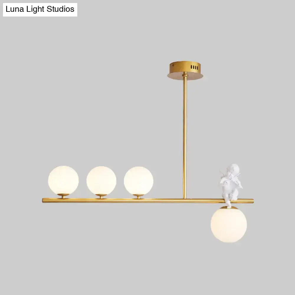 DecorBites™ Nordic Island Angel Pendant Light with Opal Glass Shade