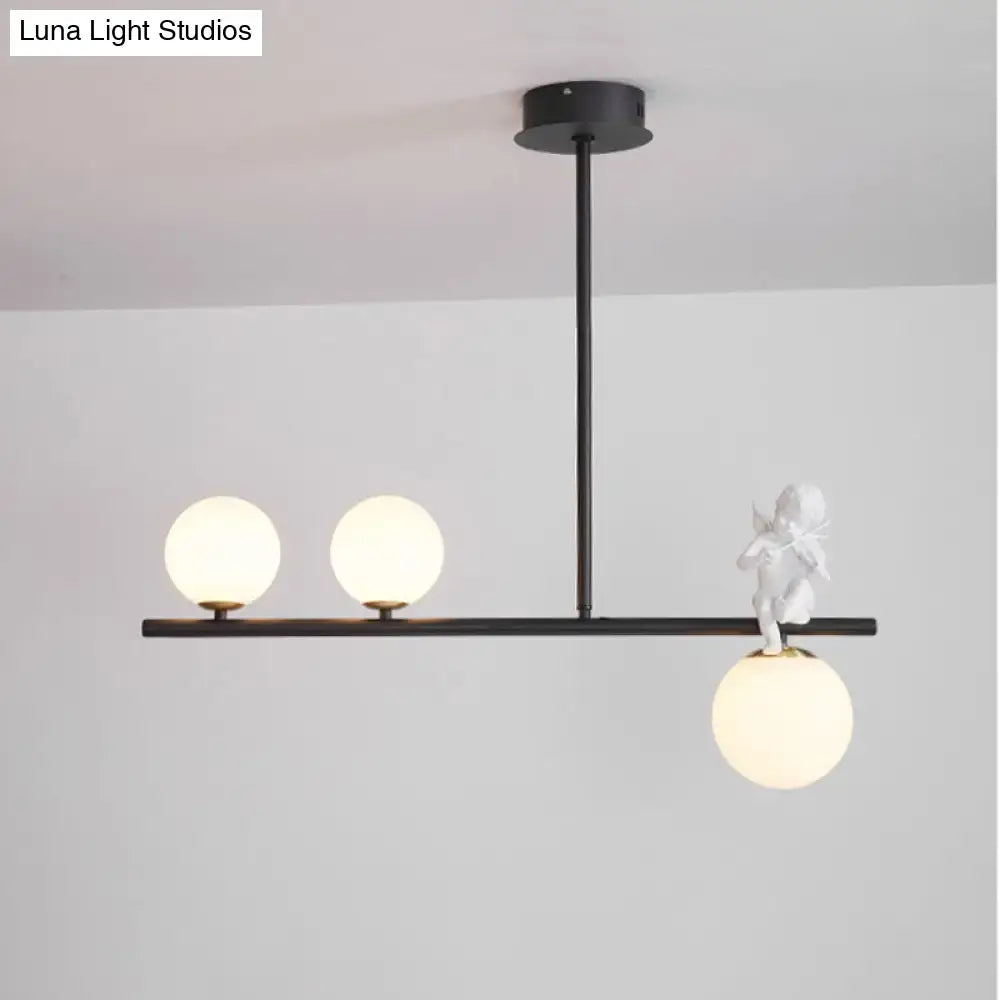 DecorBites™ Nordic Island Angel Pendant Light with Opal Glass Shade