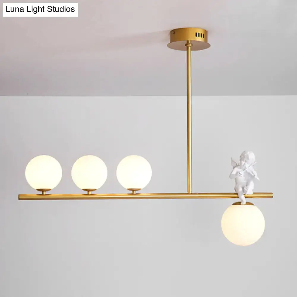 DecorBites™ Nordic Island Angel Pendant Light with Opal Glass Shade