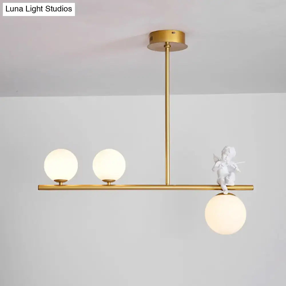 DecorBites™ Nordic Island Angel Pendant Light with Opal Glass Shade