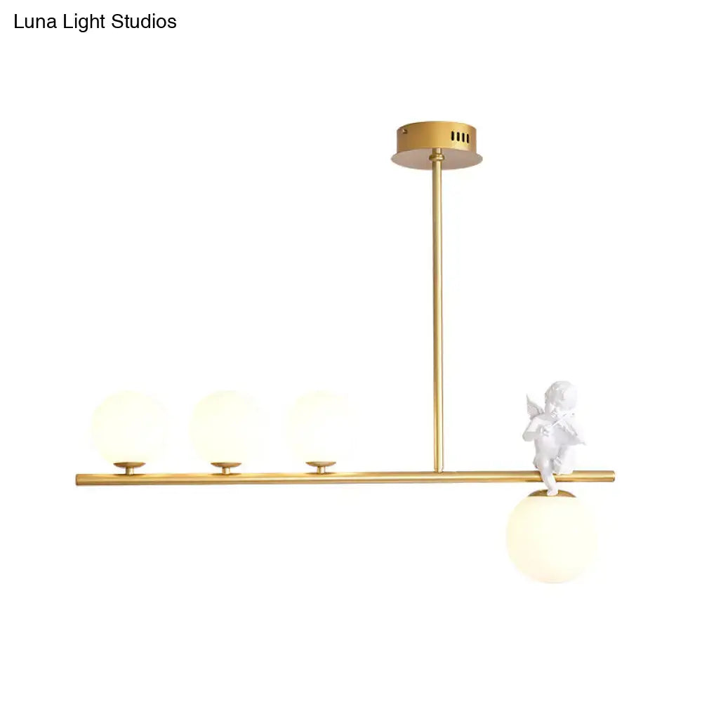 DecorBites™ Nordic Island Angel Pendant Light with Opal Glass Shade