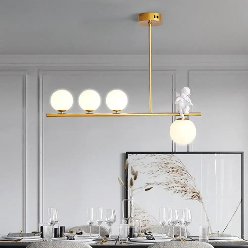 DecorBites™ Nordic Island Angel Pendant Light with Opal Glass Shade