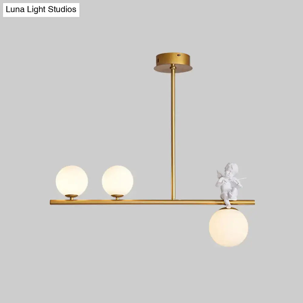 DecorBites™ Nordic Island Angel Pendant Light with Opal Glass Shade