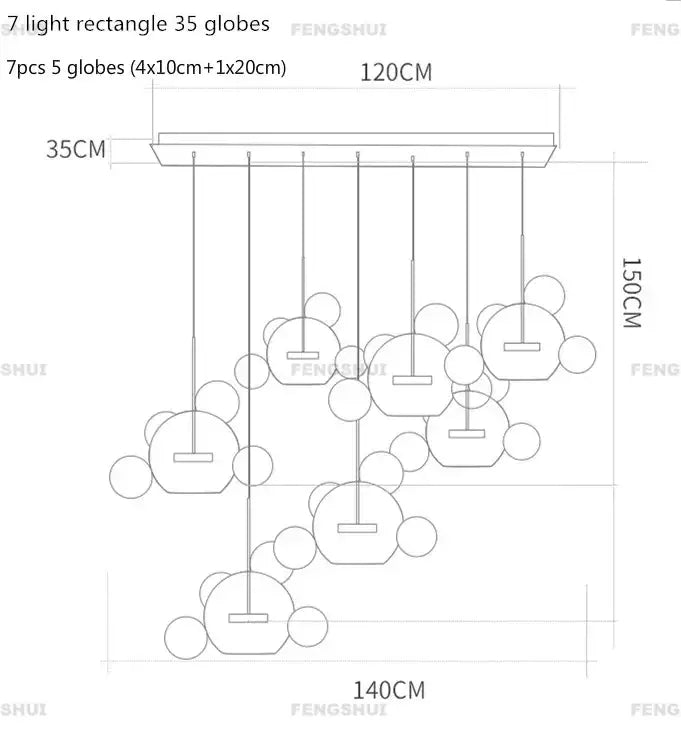 DecorBites™ Nordic LED Bubble Chandelier for Home Lighting