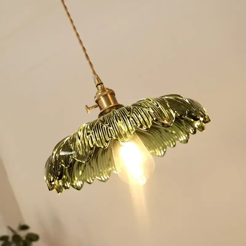 DecorBites™ Nordic LED Pendant Light Green Glass Hanging Fixture