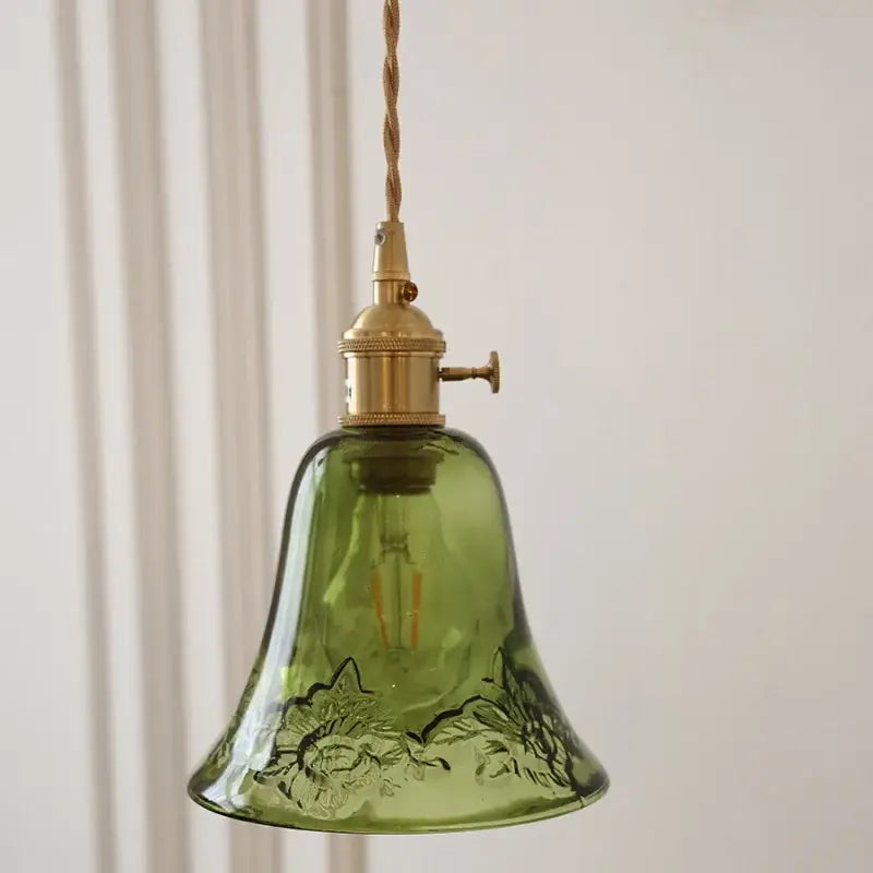 DecorBites™ Nordic LED Pendant Light Green Glass Hanging Fixture