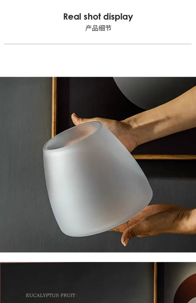 DecorBites™ Nordic Luxe Frosted Glass Vase/Table Decoration