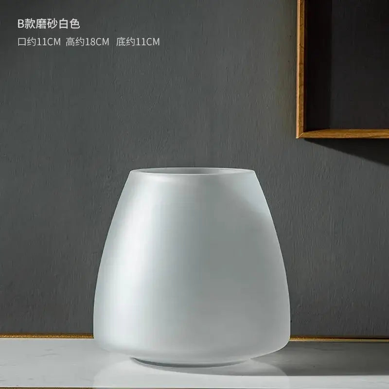 DecorBites™ Nordic Luxe Frosted Glass Vase/Table Decoration