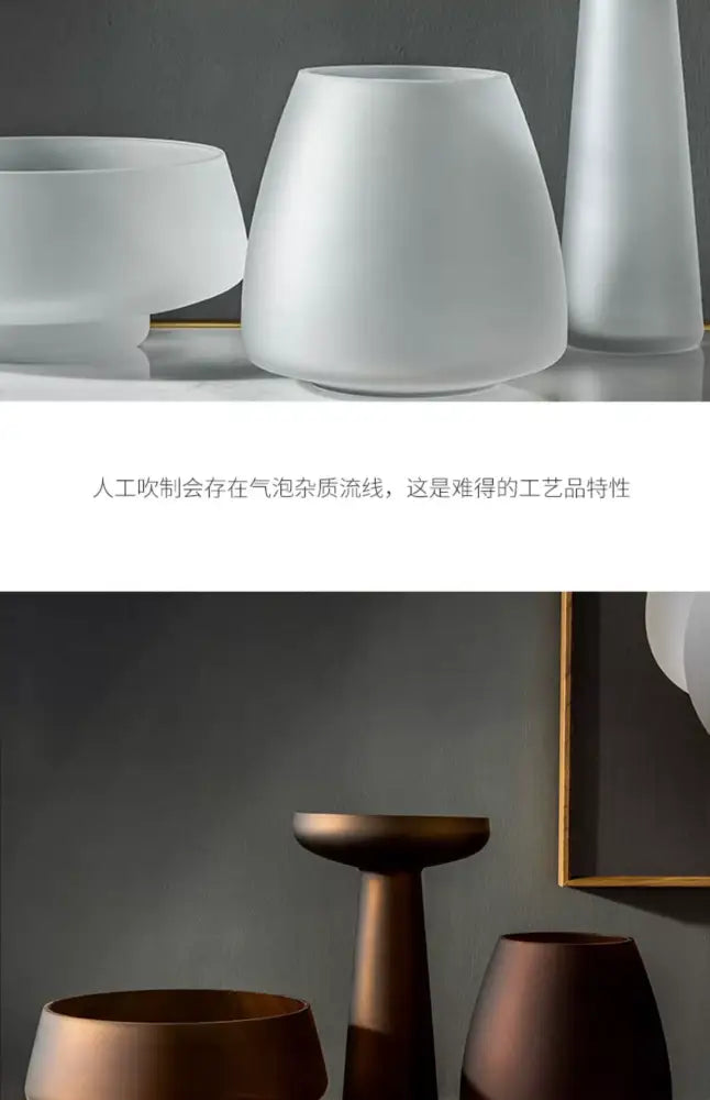 DecorBites™ Nordic Luxe Frosted Glass Vase/Table Decoration
