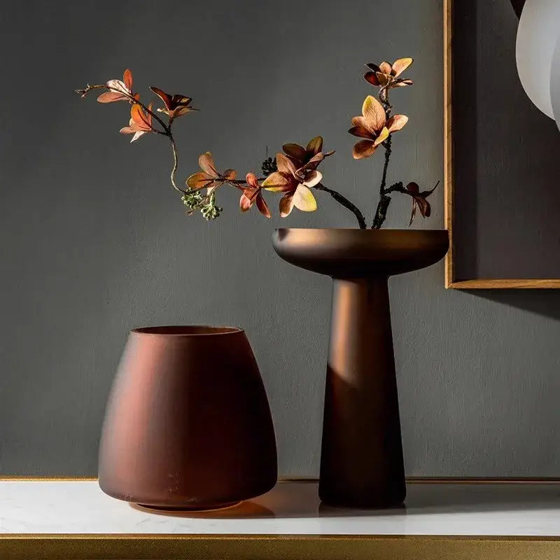 DecorBites™ Nordic Luxe Frosted Glass Vase/Table Decoration