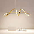 DecorBites™ Nordic Metal LED Suspension Lamp: Gold Plated Twist Design for Restaurant Island Lighting