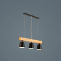 DecorBites™ Nordic Modern Wood Island Pendant with Metal Lampshade: Stylish Hanging Lamp for Work Rooms