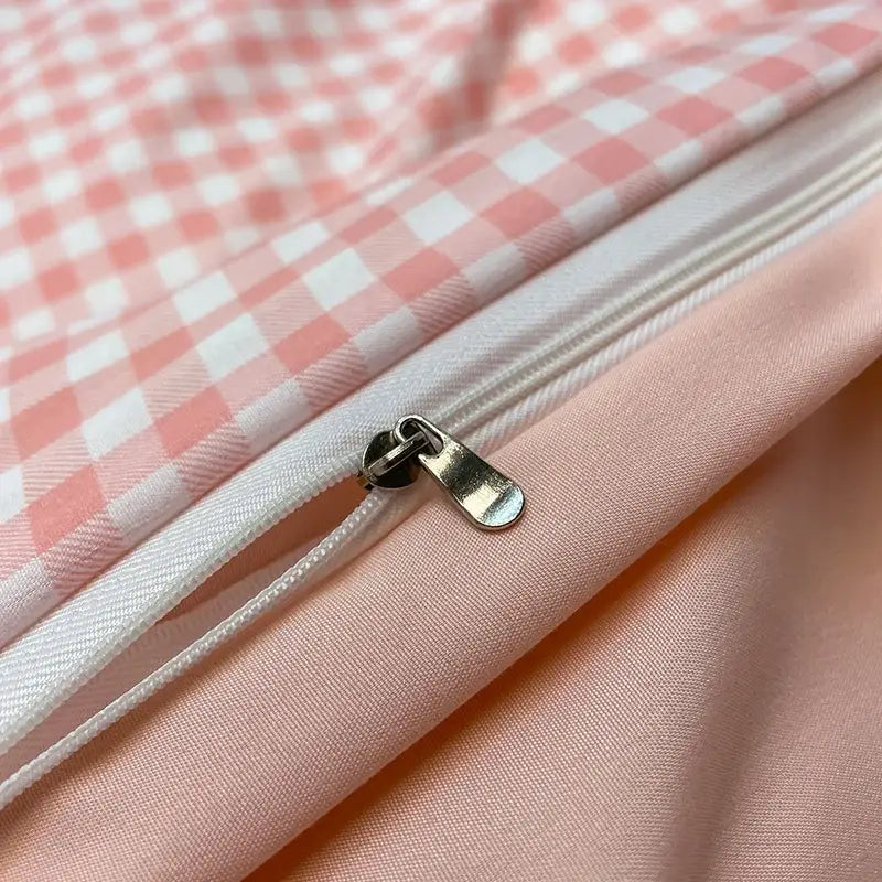 DecorBites™ Nordic Plaid Cotton Bedding Set - Queen/King