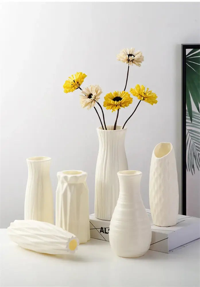 DecorBites™ Nordic Plastic Vase for Modern Home Decor