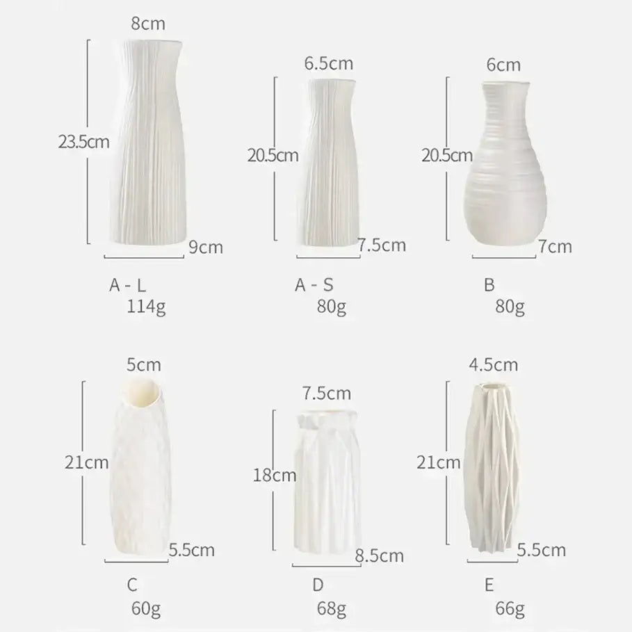 DecorBites™ Nordic Plastic Vase for Modern Home Decor