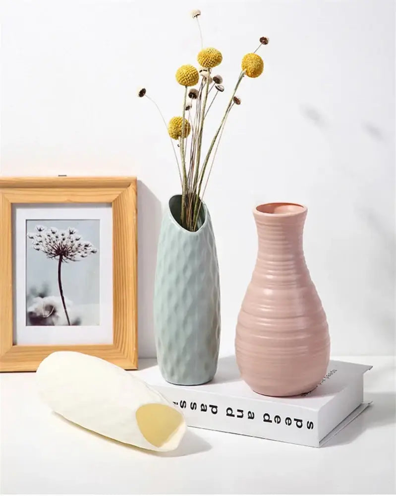 DecorBites™ Nordic Plastic Vase for Modern Home Decor