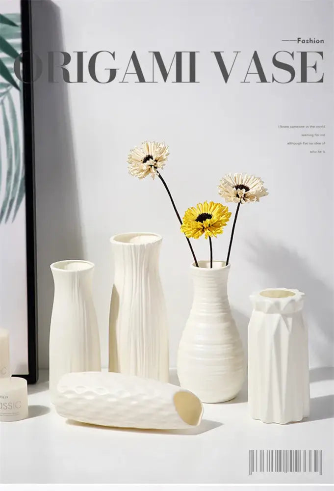 DecorBites™ Nordic Plastic Vase for Modern Home Decor