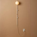 Decorbites™ nordic white spherical globe wall lamp sconce with minimalist pole design plugged into outlet