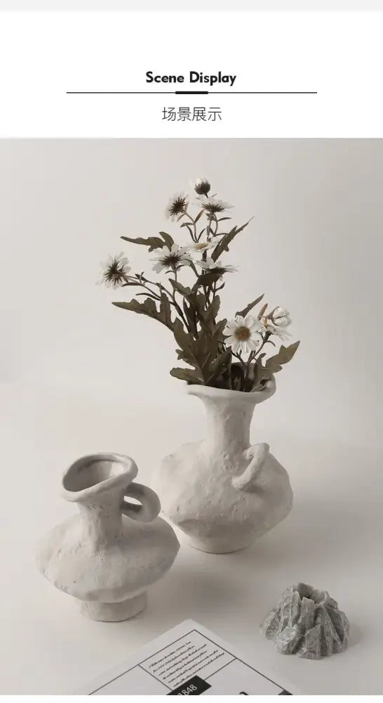 DecorBites™ Nordic Style Ceramic Flower Pot - White