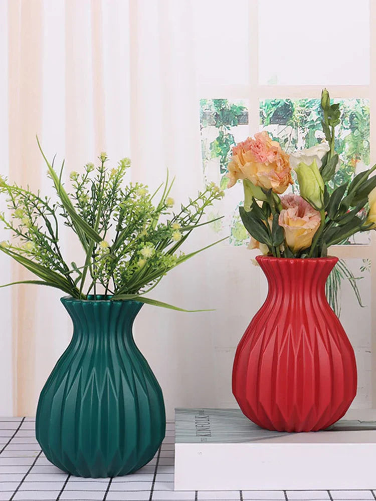 DecorBites™ Nordic Style Plastic Flower Vase for Home Decor