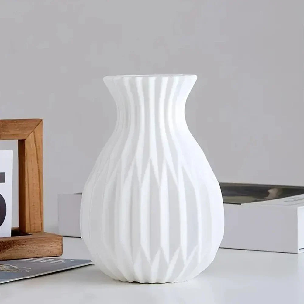 DecorBites™ Nordic Style Plastic Flower Vase for Home Decor