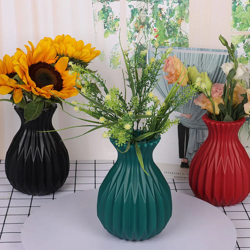 DecorBites™ Nordic Style Plastic Flower Vase for Home Decor