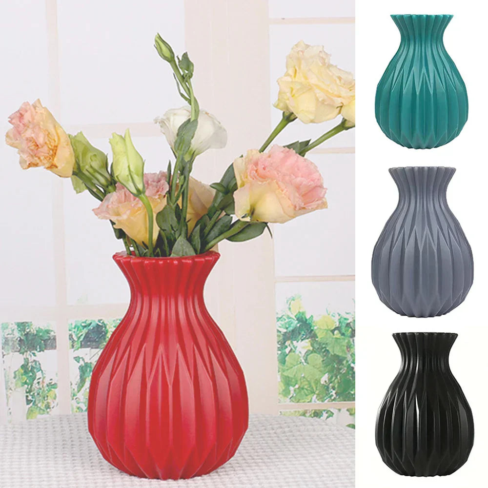DecorBites™ Nordic Style Plastic Flower Vase for Home Decor