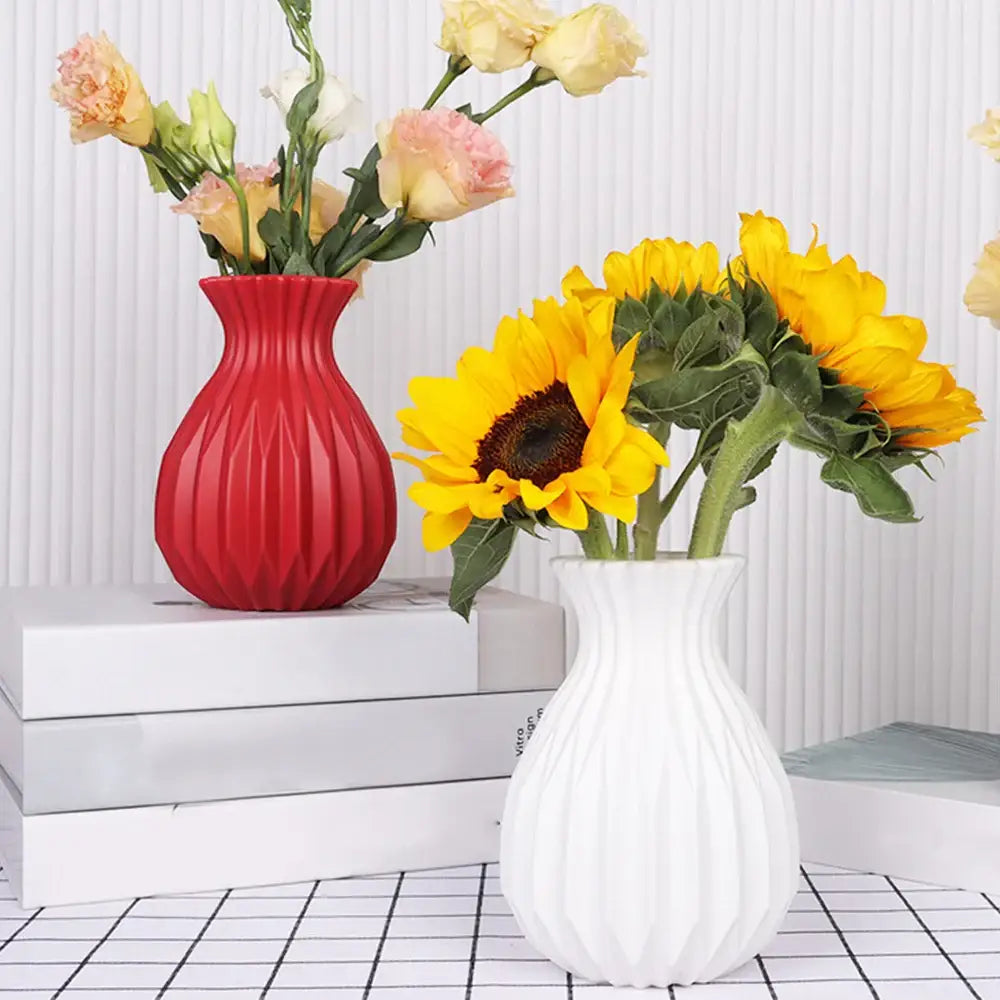 DecorBites™ Nordic Style Plastic Flower Vase for Home Decor