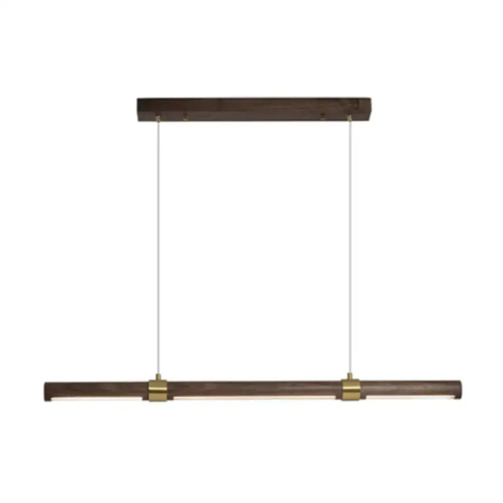 DecorBites™ Nordic Wood Island Pendant LED Strip Light in Brown for Dining Table