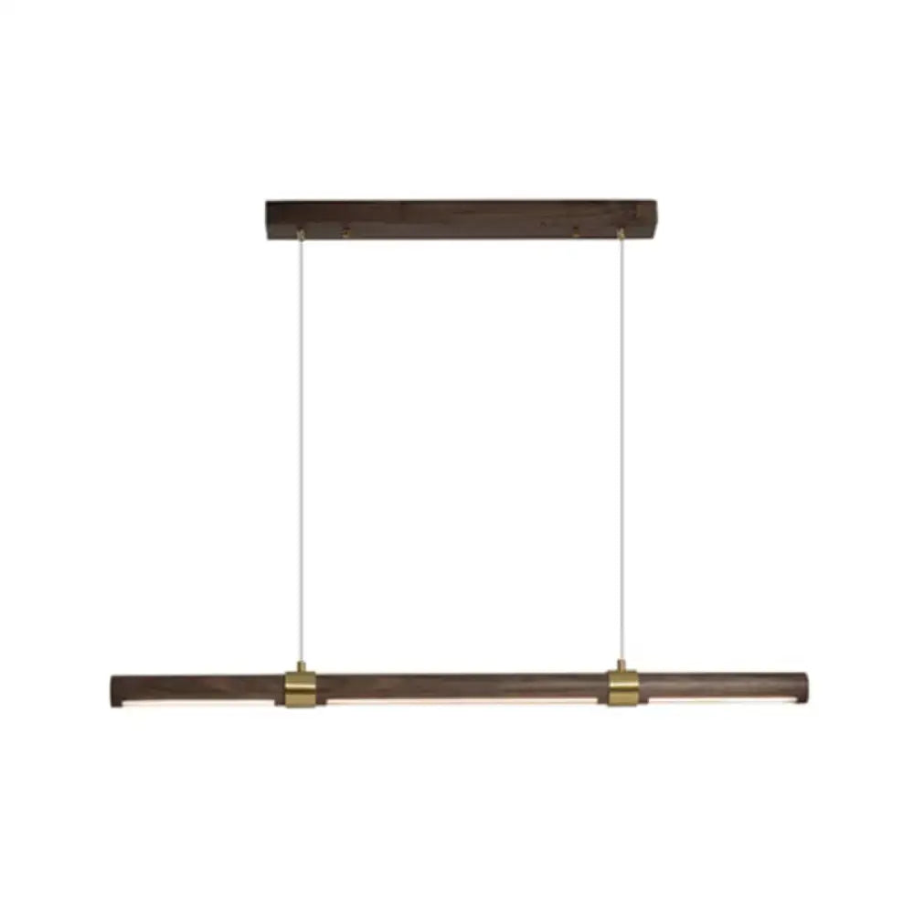 DecorBites™ Nordic Wood Island Pendant LED Strip Light in Brown for Dining Table