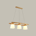 DecorBites™ nordic wood pendant light with three warm glass lampshade shades for dining table 220v-240v 110v-120v compatible