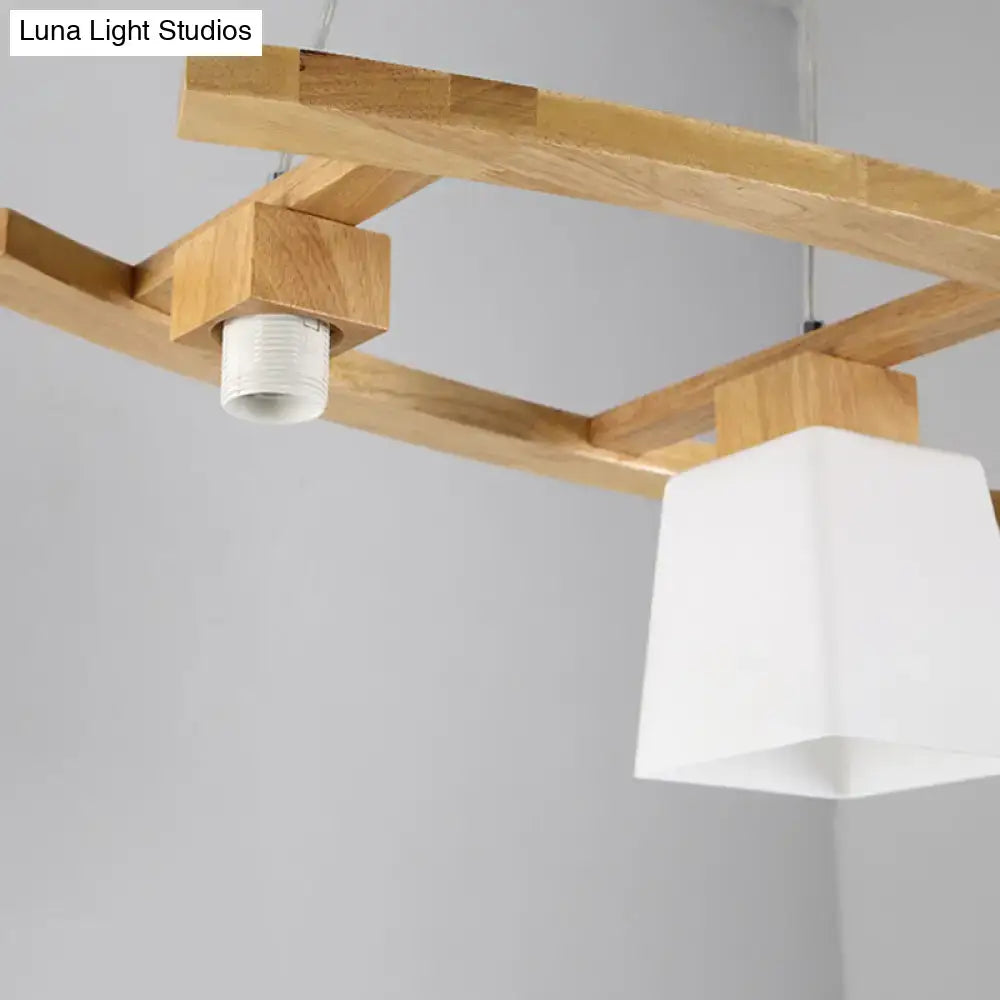 DecorBites™ Nordic Wood Pendant Light with Glass Lampshade for Dining Table