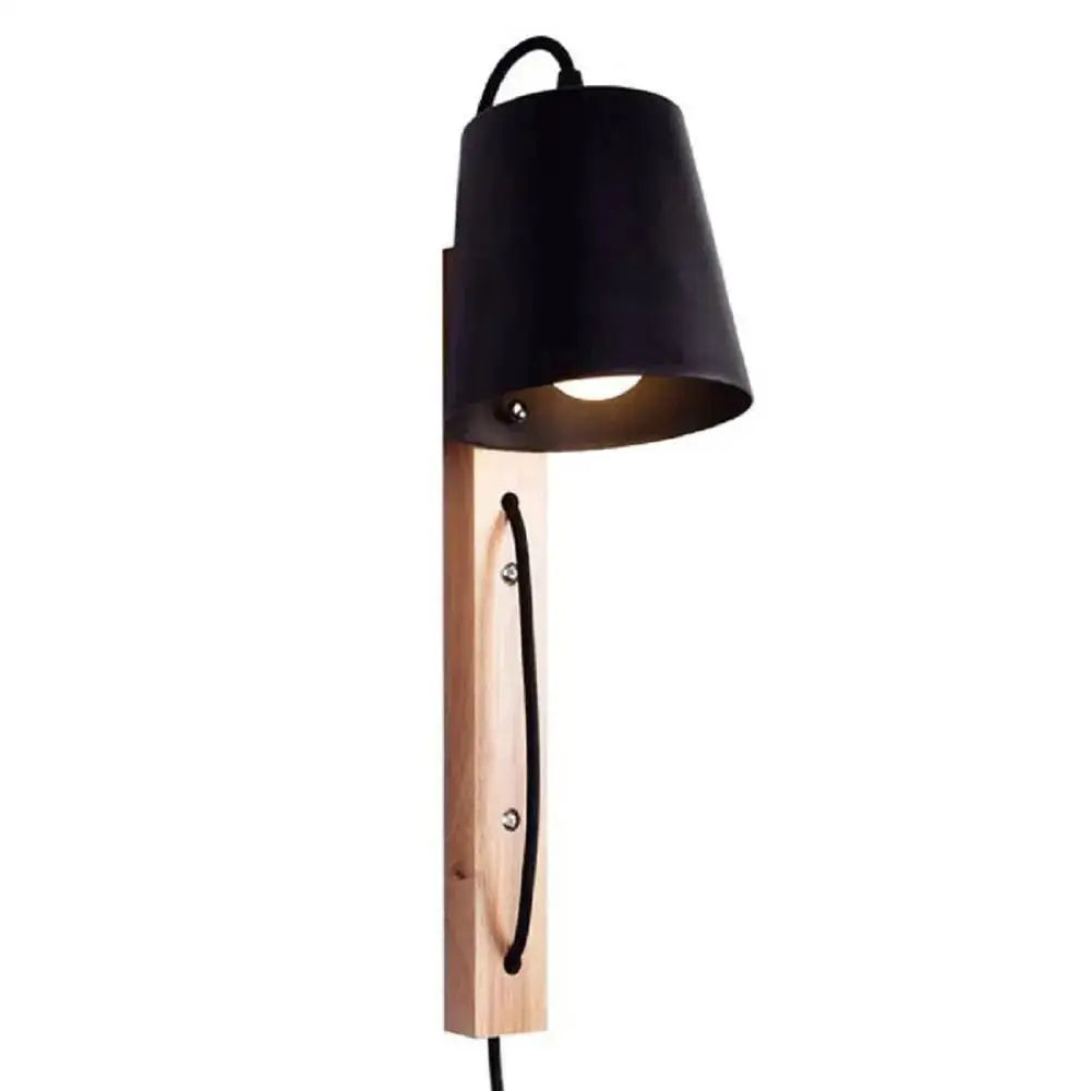 DecorBites™ Nordic Wood Plug In Wall Sconce