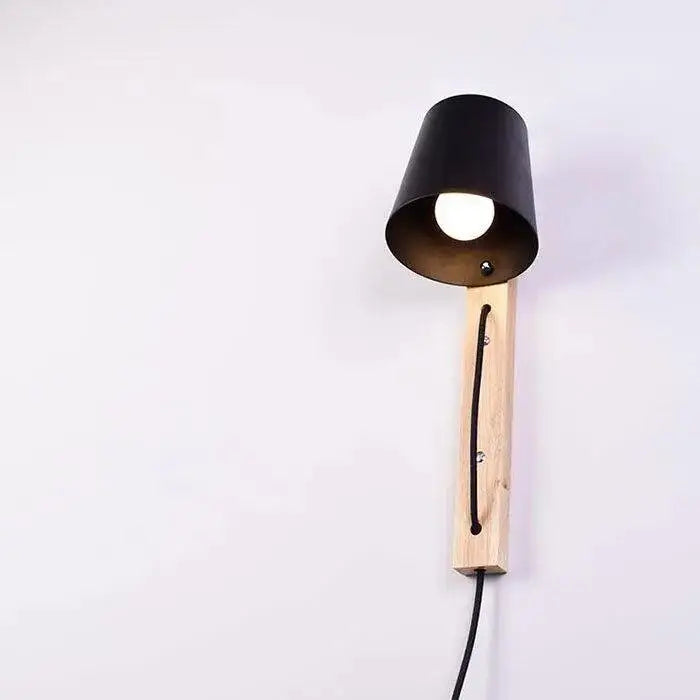 DecorBites™ Nordic Wood Plug In Wall Sconce